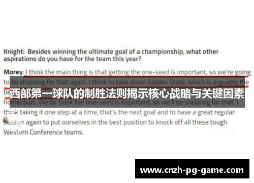 西部第一球队的制胜法则揭示核心战略与关键因素